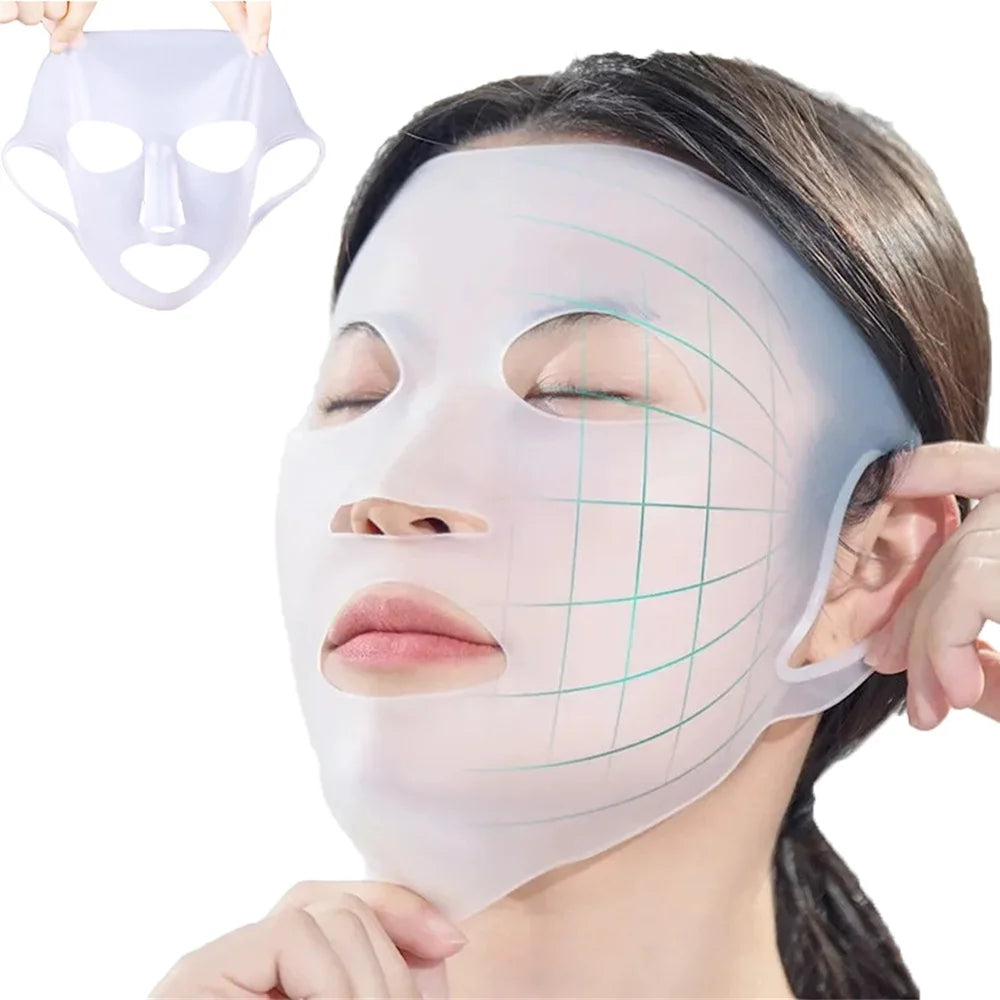 3D Silicone Face Mask Women Skin Care Moisturizing Lifting Firming anti Wrinkle Reusable Gel Sheet Mask Facial Skin Care Tool