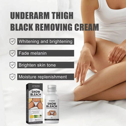 Body Whitening Bleach Cream Brighten Underarm Elbow Knees Joint Removal Intimate Parts Dark Spots Melanin Snow Bleach Cream 30Ml