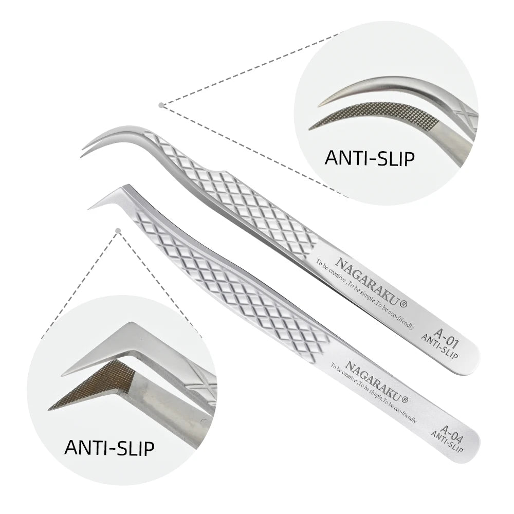 Eyelash Extension Tweezers Makeup Stainless Steel Eyelash 3D Accurate Clip