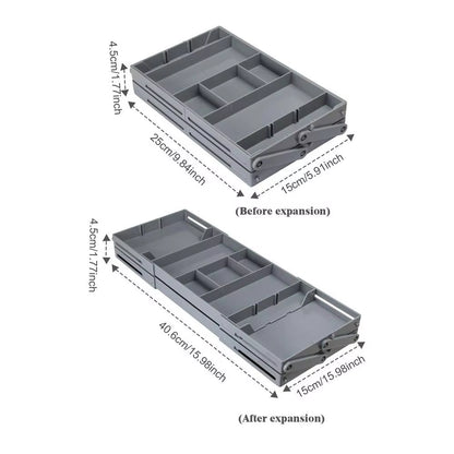 Drawer Organizer Tray 2/3 Tier Storage Expandable Drawer Jewelry Organizer Foldable Desktop Organizer Box for Cosmetics